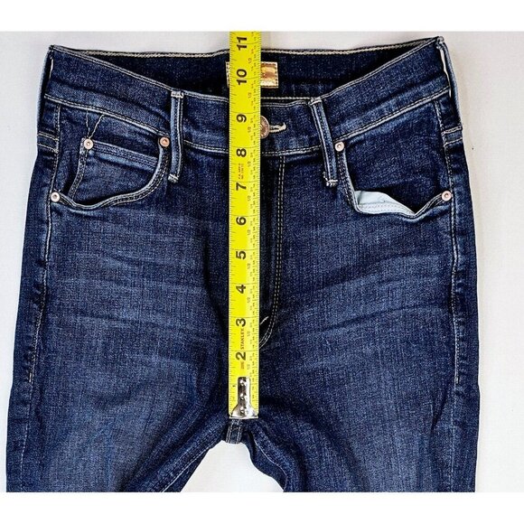 Mother Size 26X27 Women's The Cha Cha Fray Girl Crush Blue Denim Flare Jeans USA - Picture 2 of 14